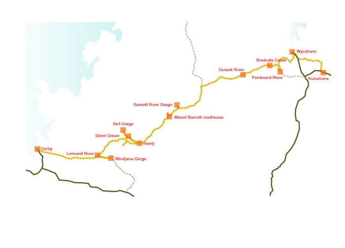 Gibb River Road map
