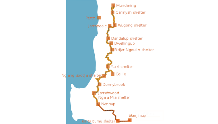 Munda Biddi Trail map
