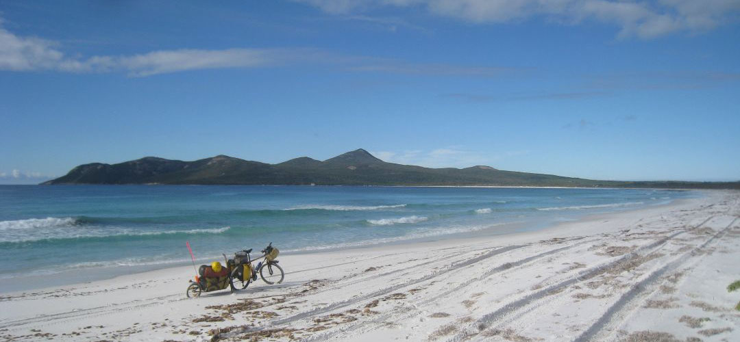 bike touring, Two Peoples Bay, south coast of Western Australia